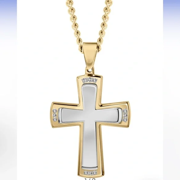 ✝️New in Box! American Exchange Premium Diamond Cross Necklace✝️ - Picture 2 of 8